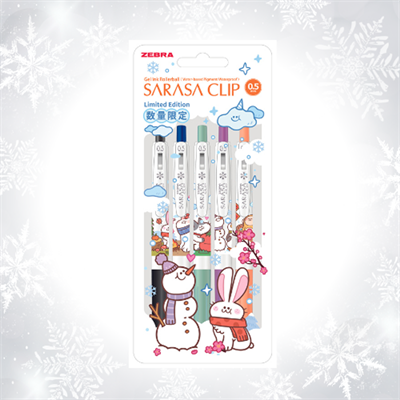 Zebra Sarasa Clip 5li 0.5 mm Roller Jel Kalem Seti - Love Winter