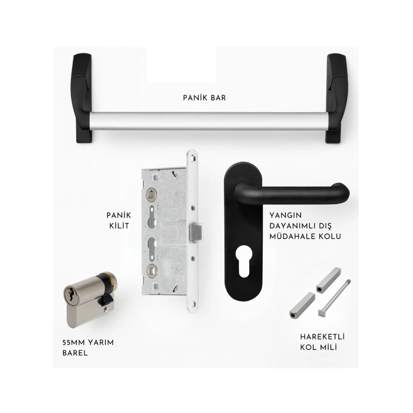 Gömme Panik Bar Seti Dilden Kilitli