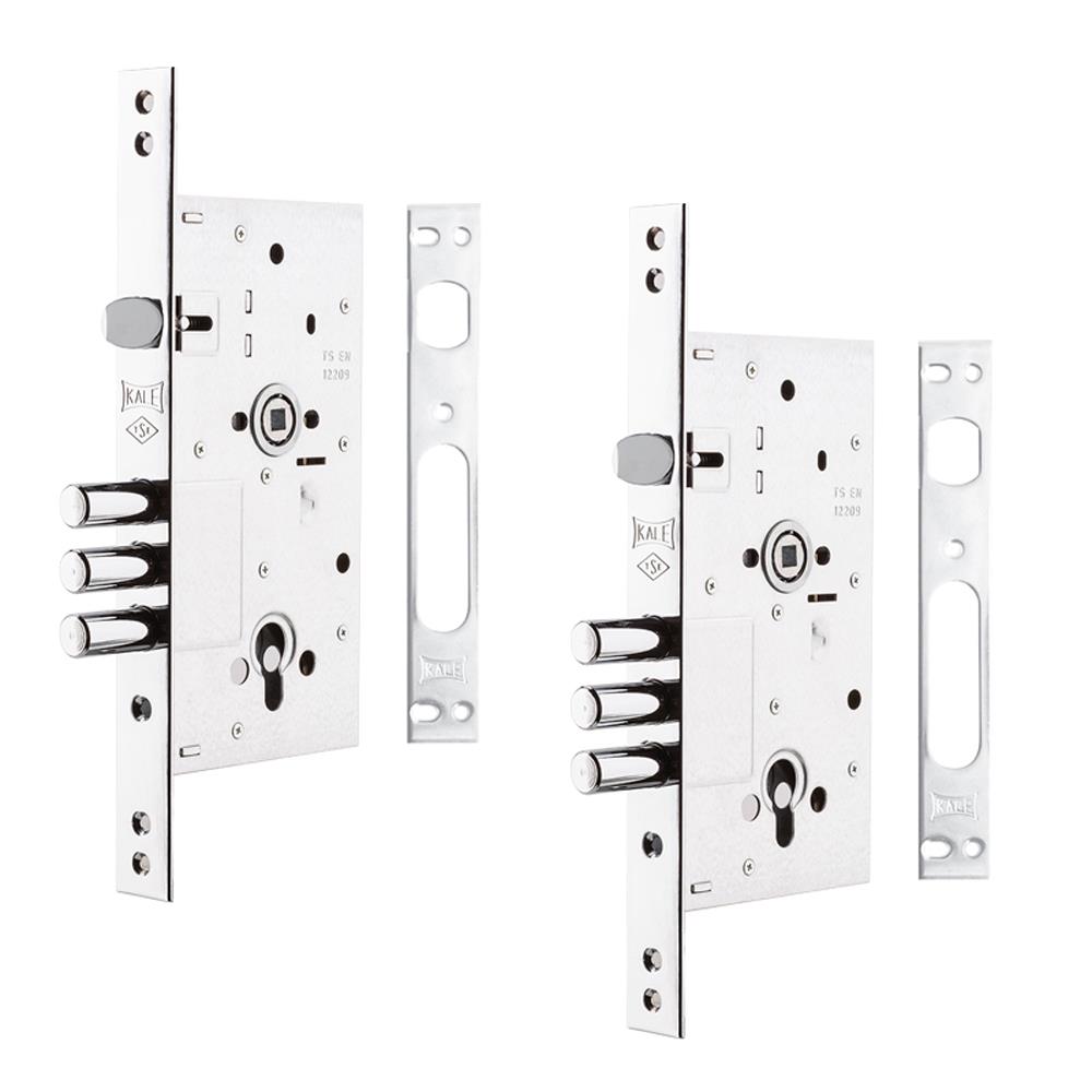 Kale 252R Monoblok Çelik Kapı Kilidi - Krom 60 mm