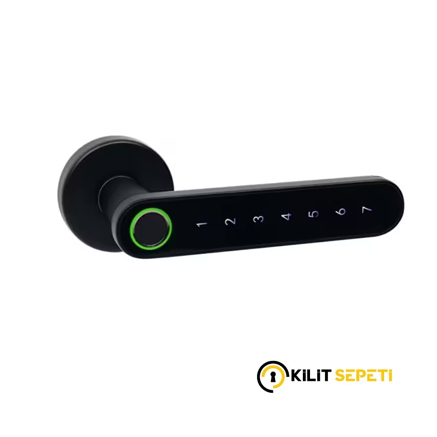 Multlock Smart Handle Akıllı Kapı Kolu Parmak İzli (Siyah)