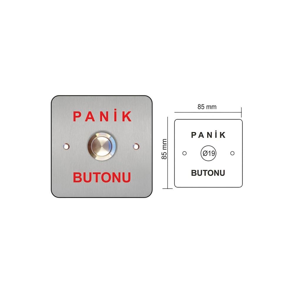 Paslanmaz Panik Çıkış Butonu Çift Kontak (Gömme Tip)