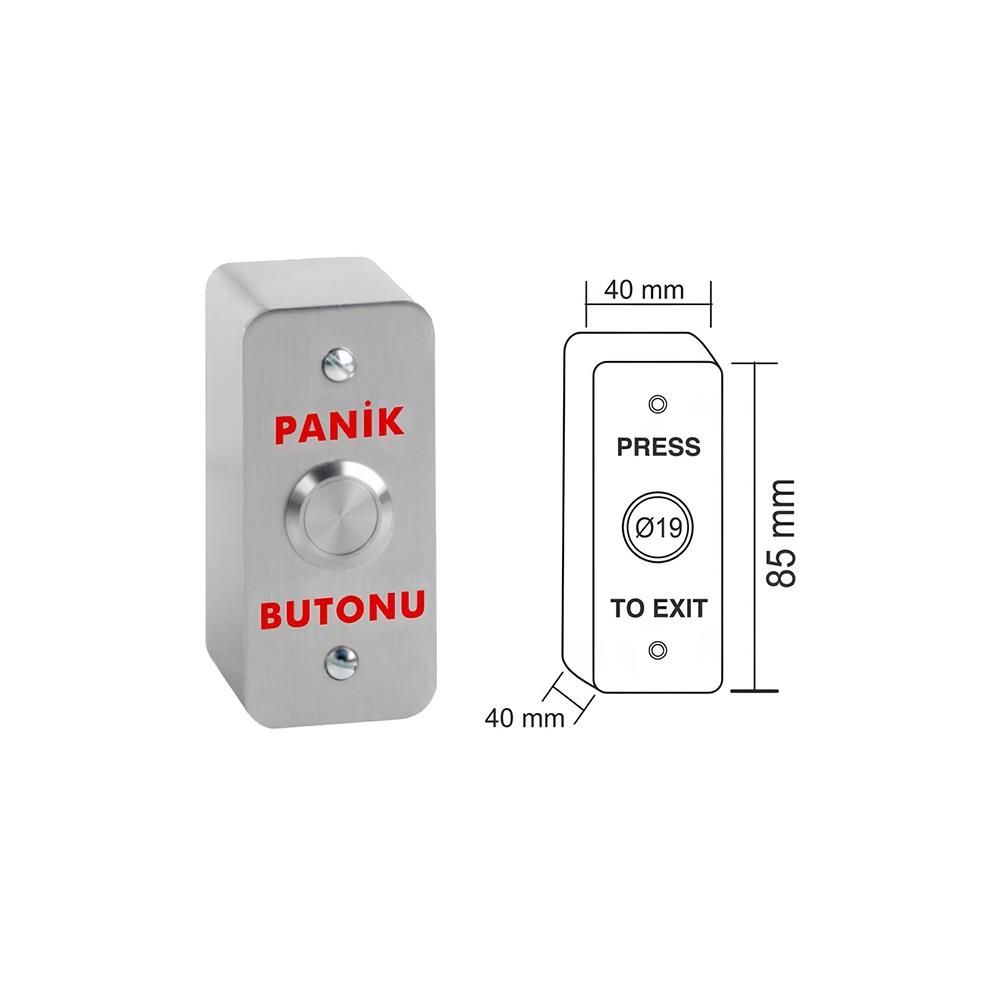 Paslanmaz Panik Çıkış Butonu Tek Kontak (Yüzey Tip)