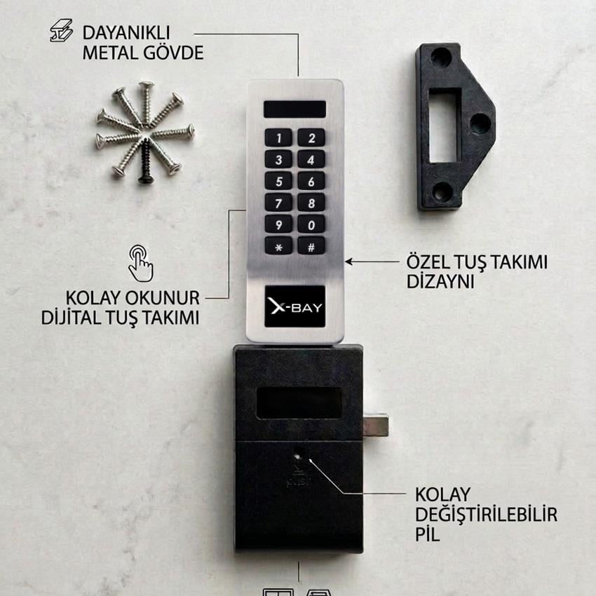 X-Bay Elektronik Kabin Kilidi (Paslanmaz)