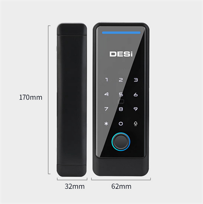 DESi QUiC Q006 Cam Kapılar İçin Akıllı Kilit iOS/Android Uyumlu Tuş Takımı  Kart Okuyucu Parmak İzi