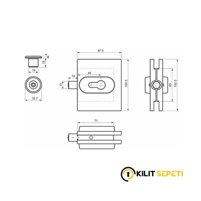 Fayn Cam Kapı Köşe Kilidi FK240CB
