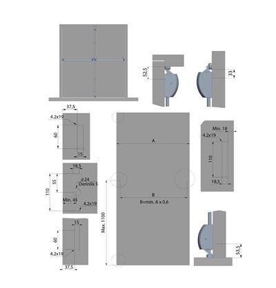 İto Çift Kanat Panik Bar Yangın Kapısı Kilidi Siyah P240