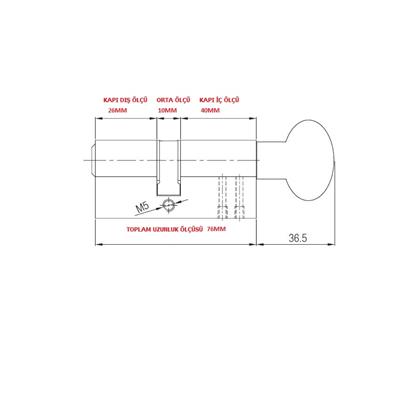 Kale 164GMC Standart Mandallı Silindir 76mm (26+10+40) Nikel