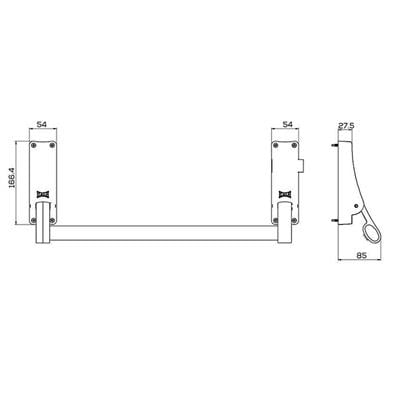 Kale Panik Bar Siyah KD040/30-280 B-2-S