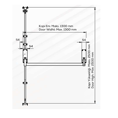 Kale Panik Bar-Tek Kanat Dik Kilitlemeli KD040/30-281 B