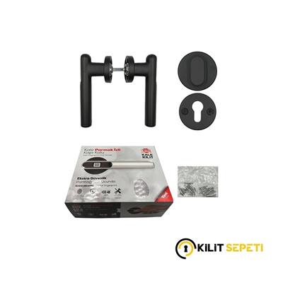 Kale Parmak İzli Kapı Kolu Siyah KD050/50-120