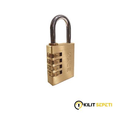 Kale Şifreli Asma Kilit Pirinç 4 Haneli Sarı (28MM)