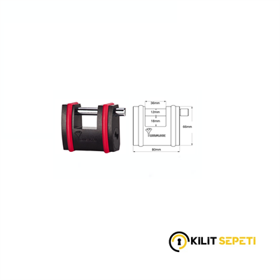 Multlock SBNE12 NE Serisi Kayar Pimli Asma Kilit 