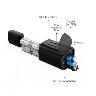 Şımart Akıllı Kapı Kilidi Parmak izi + şifre 