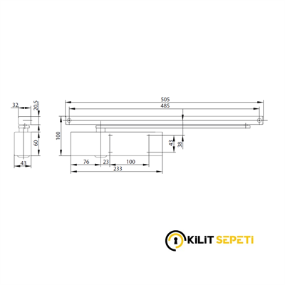 Yale Kayar Kollu Kapı Hidroliği (3 Numara) 