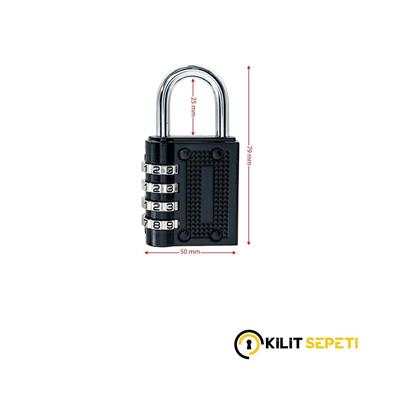 Ymk-1350 Dört Basamaklı Şifreli Asma Kilit Siyah 50 mm