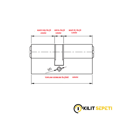 Yuma Bilyalı Mandallı Barel Saten 68MM