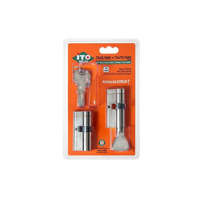 Ito Tuzaklı Ikiz Barel Birbirini Açar Set 68MM Çelik Kapı Kilidi