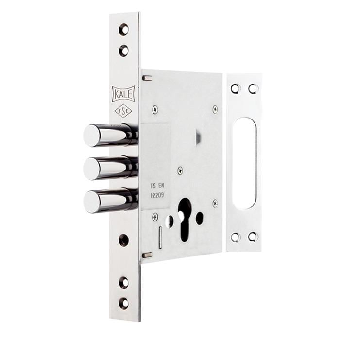 Kale 257 Plus Çelik Kapı Emniyet Kilidi - KROM (GM Nikel Silindirli) KARŞILIKSIZ-KUTUSUZ