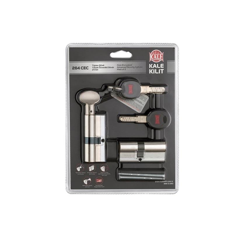 Kale 264 CEC Şifreli Yüksek Güvenlikli Silindir 2'li Set (68mm)