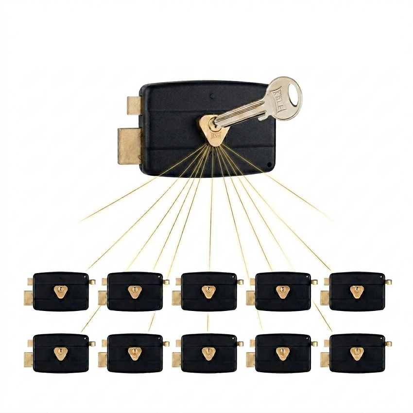 Kale Tirajlı Demir Kapı Kilidi Birbirini Açar Anahtarlı