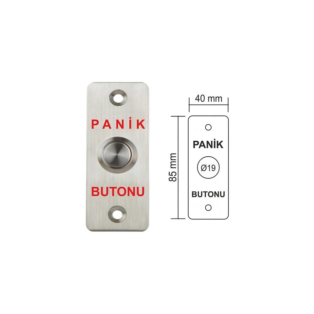 Paslanmaz Panik Çıkış Butonu Çift Kontak (Gömme Tip)