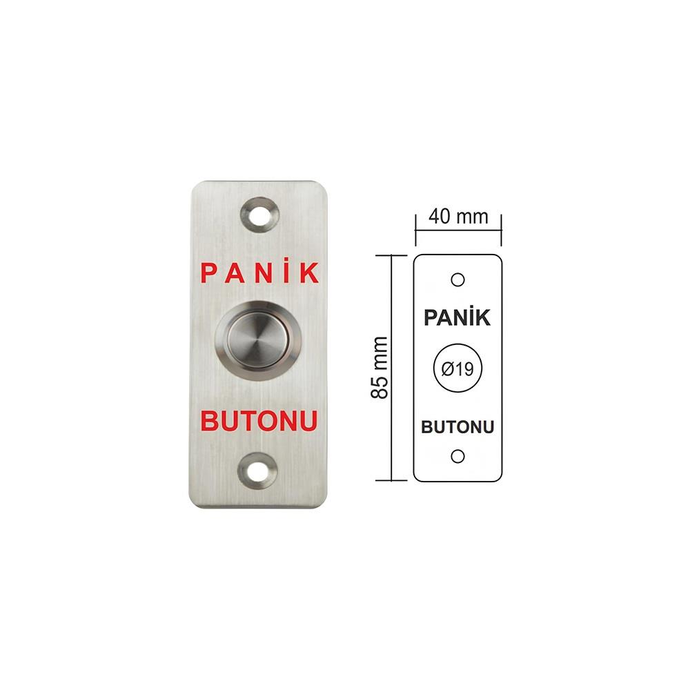 Paslanmaz Panik Çıkış Butonu Tek Kontak (Gömme Tip)
