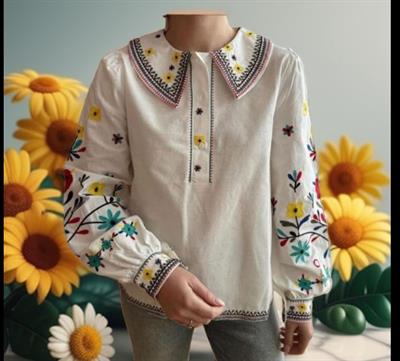 BEBE YAKA FLORAL NAKIŞLI BLUZ