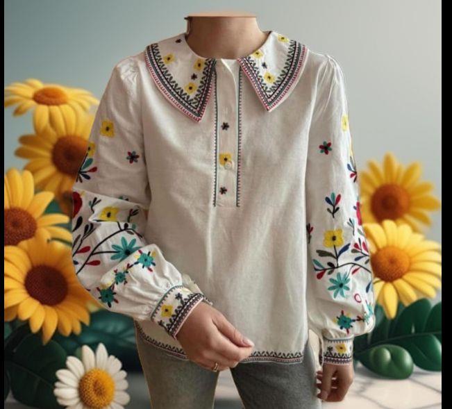 BEBE YAKA FLORAL NAKIŞLI BLUZ