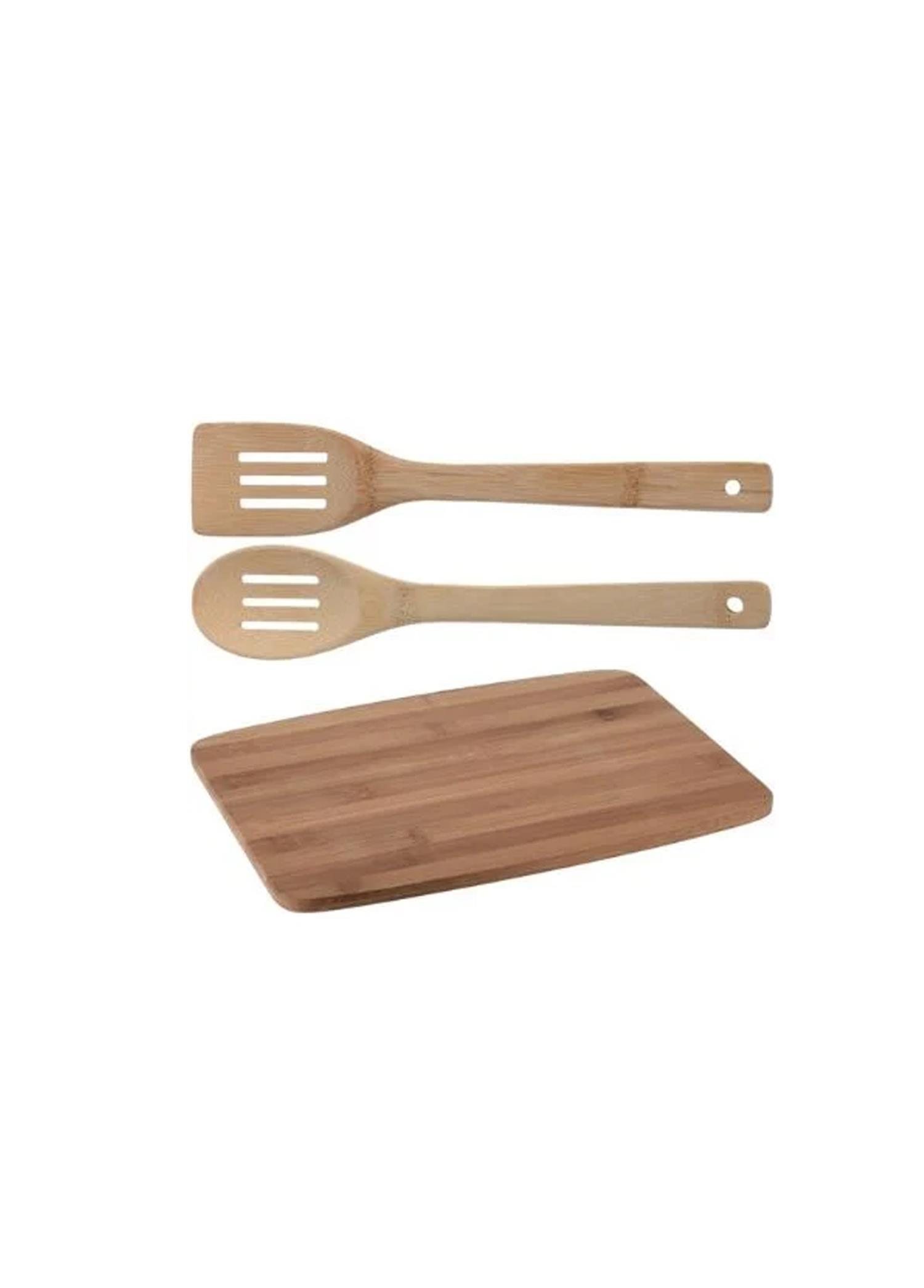 Kesme Tahtası Bambu Ve 2Li Servis Kaşığı 33*23cm
