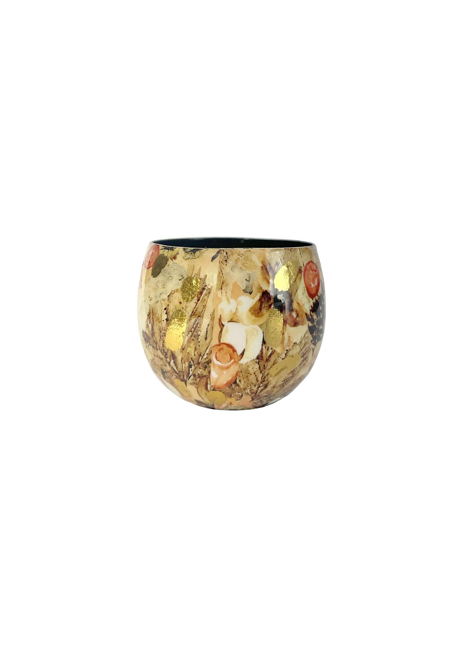 Lammie Çiçek Desenli Metal Saksı 7*6cm