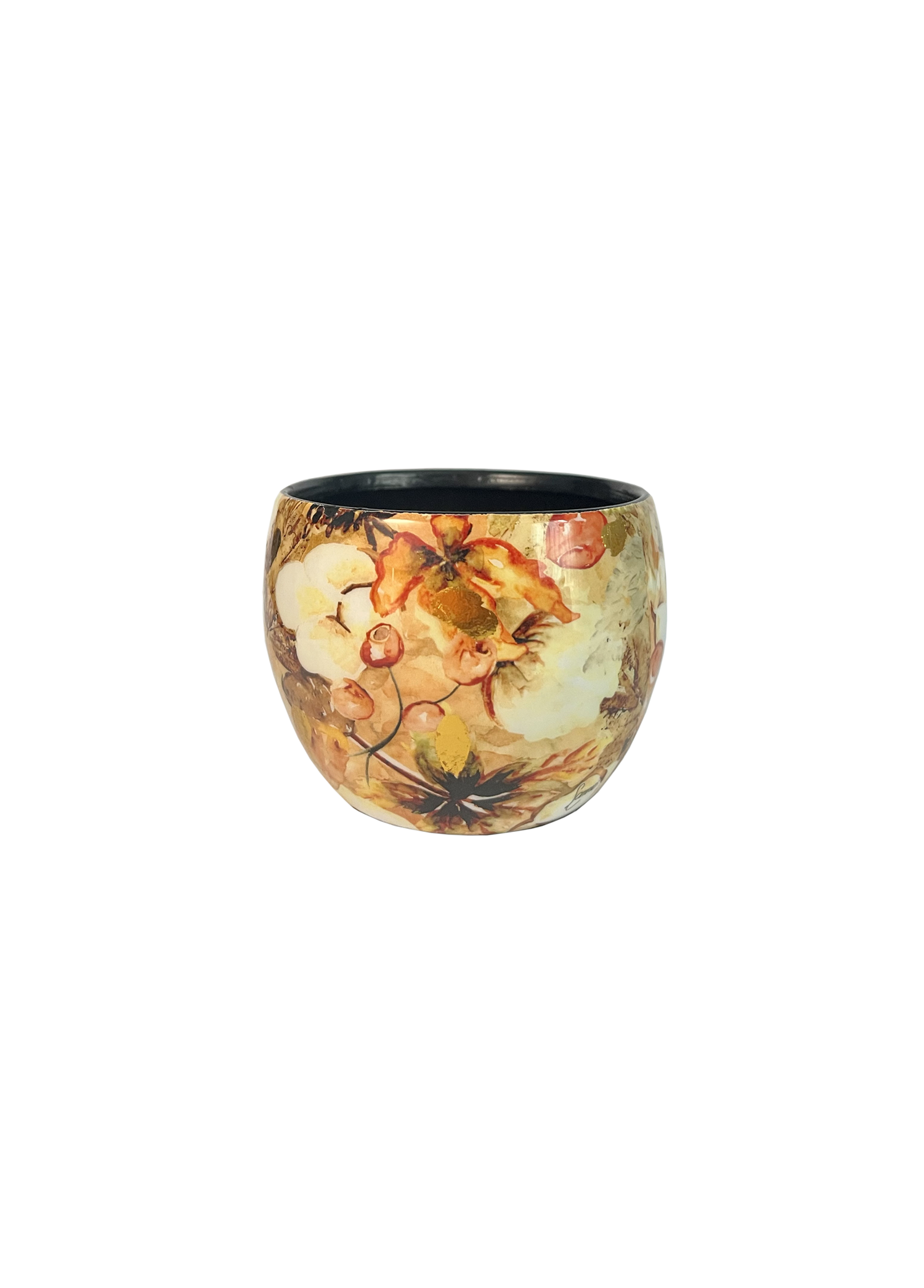 Lammie Çiçek Desenli Metal Saksı 9*7cm