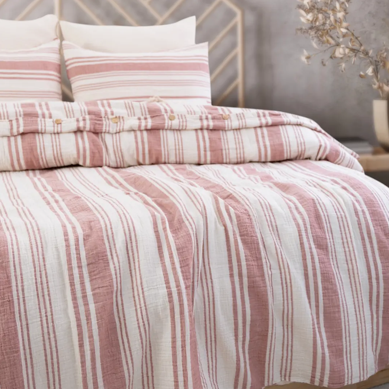 Müslin Nevresim Takımı Crimson Lines 
