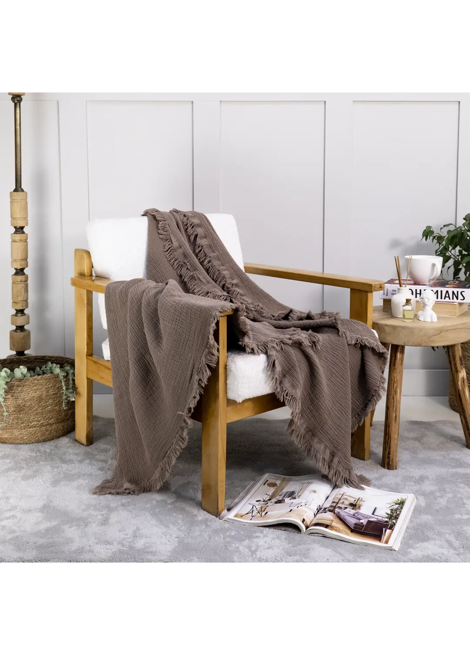 Müslin Wrap Tv Şalı & Battaniye Marone 100x200