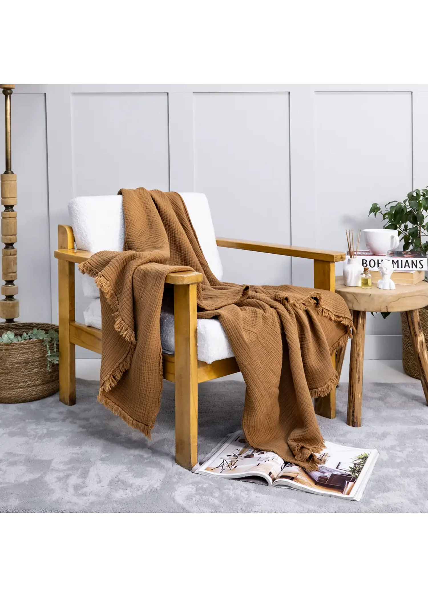 Müslin Wrap Tv Şalı & Battaniye Senape 100x200