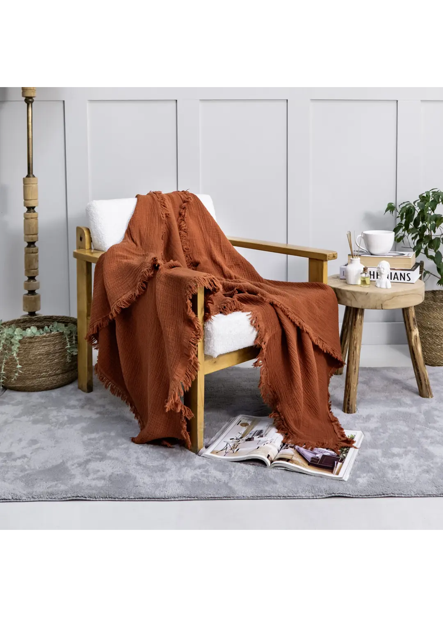 Müslin Wrap Tv Şalı & Battaniye Terracotta 100x200