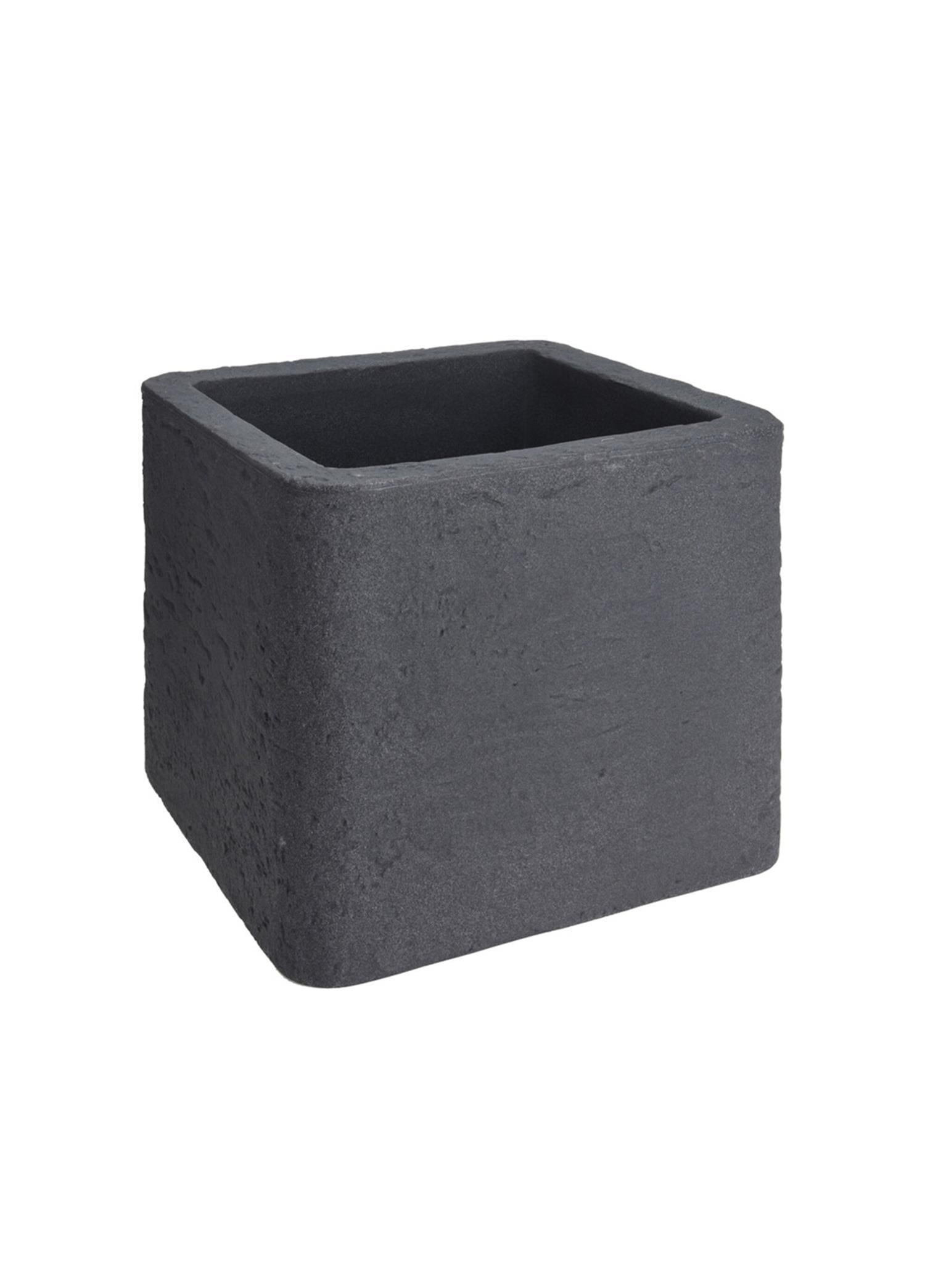 Namook Plastik Taş Tasarım Saksı Gri G 39cm D 39cm Y 33cm