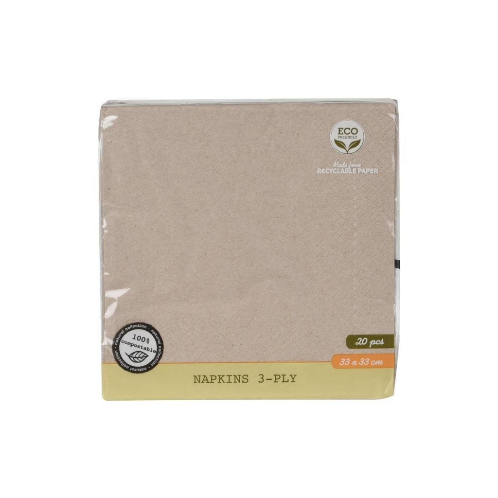 Peçete %100 Eco Kağıt 33*33cm 20 Adet