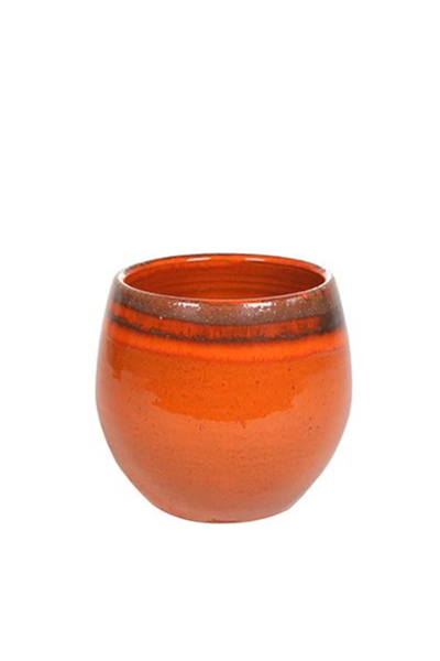 Charlotte Turuncu Seramik Saksı 19*16cm