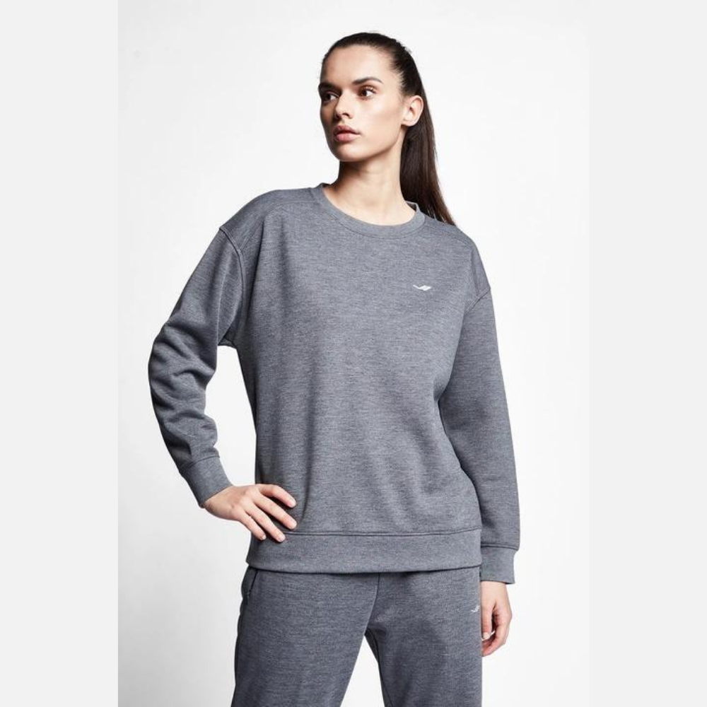 Koyu Gri Melanj Kadın Sweatshirt