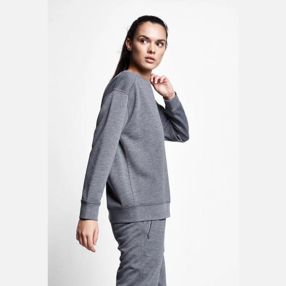 Koyu Gri Melanj Kadın Sweatshirt
