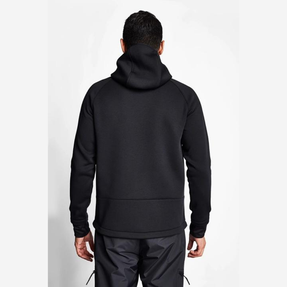 Siyah Erkek Fermuarlı Kapüşonlu Sweatshirt