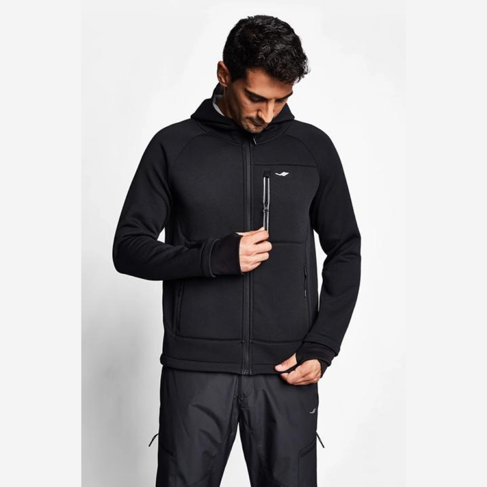 Siyah Erkek Fermuarlı Kapüşonlu Sweatshirt