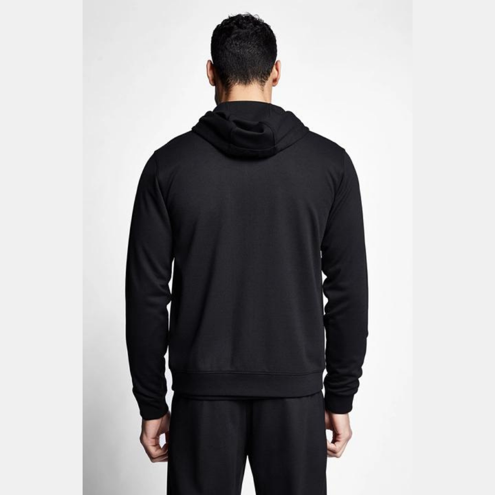 Siyah Erkek Fermuarlı Kapüşonlu Sweatshirt