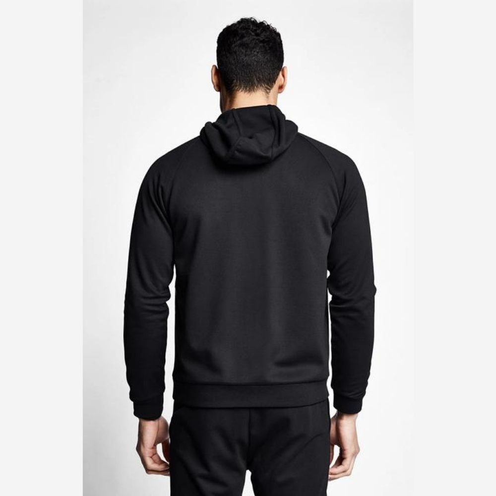Siyah Erkek Fermuarlı Kapüşonlu Sweatshirt