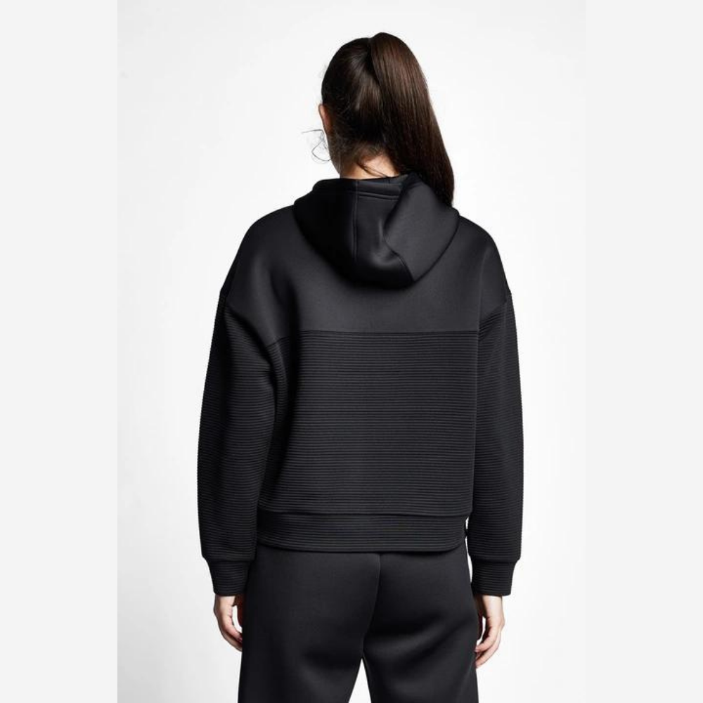 Siyah Kadın Kapüşonlu Sweatshirt 