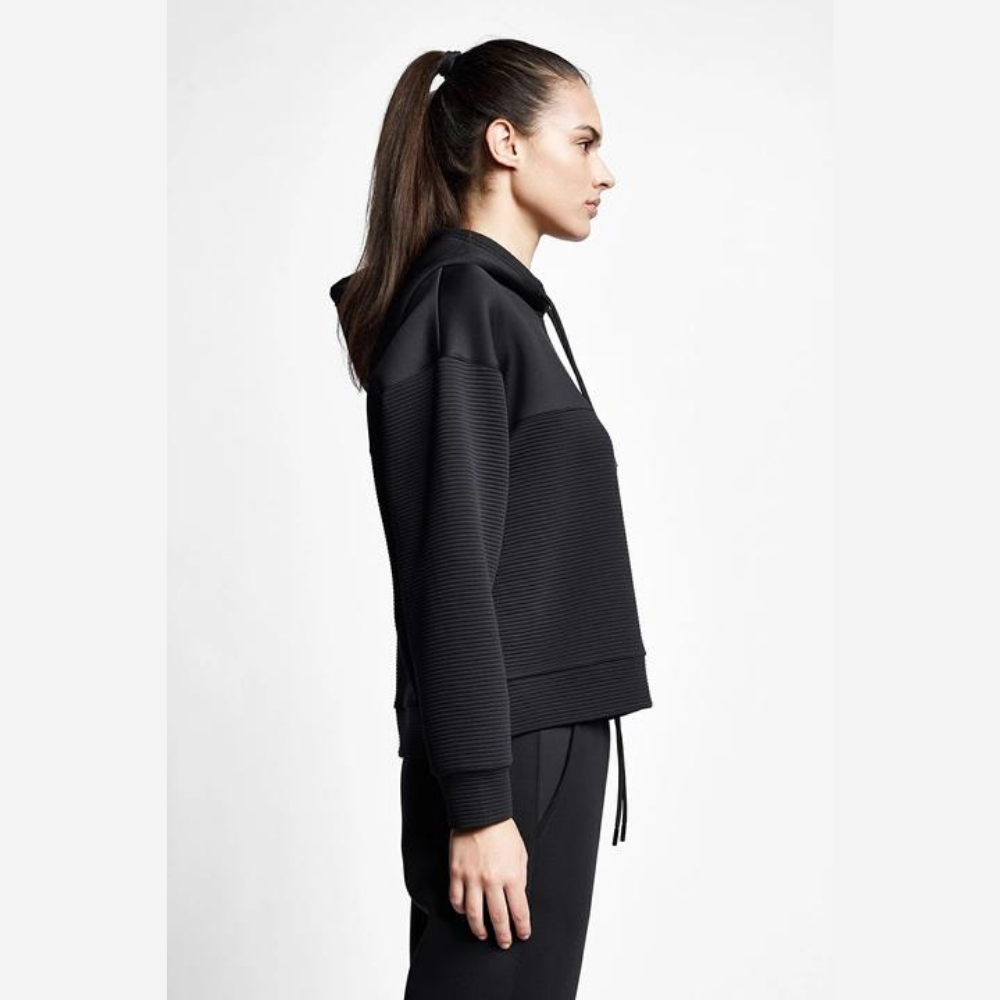 Siyah Kadın Kapüşonlu Sweatshirt 