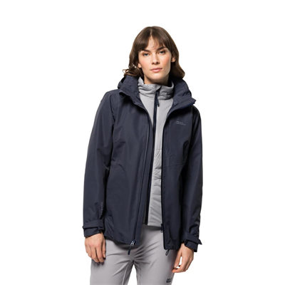 Jack Wolfskin Bergland 3IN1 Kadın Outdoor Mont - Lacivert