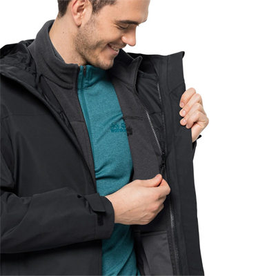 Jack Wolfskin Taubenberg 3IN1 Erkek Outdoor Montu - Siyah