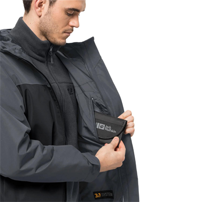Jack Wolfskin Taubenberg 3IN1 Erkek Outdoor Montu - Phantom
