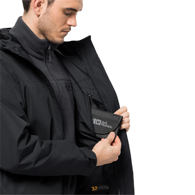 Jack Wolfskin Taubenberg 3IN1 Erkek Outdoor Montu - Siyah